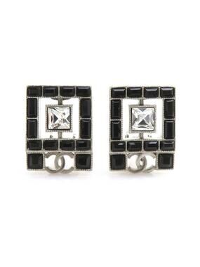 Auth Chanel Cc Logo Earrings #312853C39B